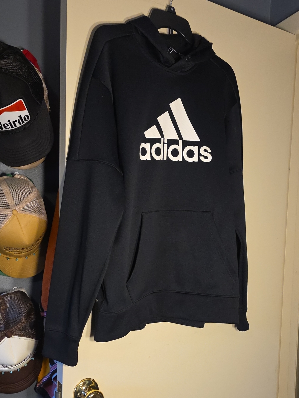 Adidas Men's Black Logo Hoodie